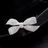 Broches Moda Micro Pave CZ Fita Vitoriana Bowtie Bowknot Pin Mulheres Jóias