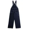 Mäns byxor denim overaller byxor retro randig cowboy jumpsuit utomhus vandring bredben hängslen för man