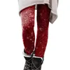 Women's Leggings Red Christmas Tights High Waisted Thermal Lightweight Sweatpants Snowflake Yoga