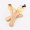 Other Hand Tools Childrens Wooden Slings Rubber String Traditional Hunting Tools Kids Outdoor Play Sling Ss Shooting Toys Handheld Woo Dhp6S