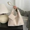 Sacs de soirée 2pcs / Set Femmes Corduroy Shopping Épaule Solide Couleur Casual Femelle Mini Coin Sacs à main Filles Shopper Hobo Totes