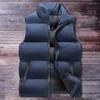 Gilets pour hommes poches zippées hommes manteau hiver rembourré gilet coupe-vent col montant gilet avec vêtements d'extérieur élégants pour le froid