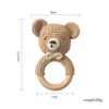 الهواتف المحمولة 1pc crochet animal bear toy toy soother bracelet wooden teether ring baby produc