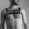 Justerbara modeläderbälten män remmar återhållsamhetssele bdsm bondage body suspenders strumpeklubb cosplay erotiska bälte behåar se243o