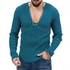 Pulls pour hommes Hommes Coton Mélange Pull Élégant Côtelé Col V Slim Fit Doux Chaud Tricots Pour Automne/Hiver Casual Pull Top