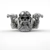 Herren Edelstahl Punk Bearded Skull Ring Motorrad Biker Band Rings285i