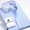 NYA MENS Luxury Slim Fit Stylish Formal Long Sleeves Strips Cotton French Cuff Dress Shirts 6340319J