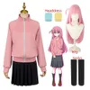 Gotou Hitori Cosplay Bocchi the Rock Gotou Hitori Cosplay Costume JK uniforme rose veste jupe perruque Costume Halloween femmes vêtements cosplay