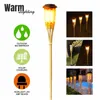 Ampoules solaires à flamme simulée en bambou, lampe LED étanche et automatique pour jardin, pelouse, clôture, maison, sentier, extérieur