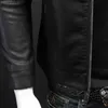 Мужская кожаная искусственная кожа Мужская куртка с воротником-стойкой кожаная мотоциклетная куртка мужская кожаная куртка-бомбермодная тенденция персонализированная кожаная зимняя одеждаL231018