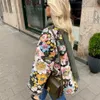 Parka da donna in piumino moda autunno e inverno elegante giacca di cotone caldo spesso cappotto di fiori ispiratore a braccio lungo 231018