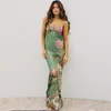 Urban Sexy Dresses Sleeveless Print Suspender dres Fashion Vneck slim long skirt 2023 summer fashion women's beach party club robe JY23159SK 231018