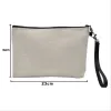 Sublimation Make Up Bag Favor Linen DIY Cosmetic Handbag Outdoor Daily Cell Phone Storage Bags Christmas Gift for Women E1018