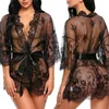 Set sexy da donna in pizzo Kimono vestaglia babydoll lingerie maglia camicia da notte donna pigiama erotico 231017