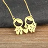 Chaînes AIBEF Mignon Sweet BoyGirl Forme Coeur Pendentif Femmes Collier Cuivre Zircon Exquis Bijoux Enfants Anniversaire Fête des Mères Cadeau