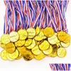 Outros materiais escolares de escritório Outros materiais escolares de escritório 50pcs crianças crianças ouro plástico vencedores medalhas esportes dia festa dhgarden dhfmj