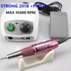 Juego de manicura de uñas 45000rpm Strong 207B 210 Taladro eléctrico 65W Fresadora para aparatos de pedicura 231017