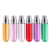 5ml Perfume Bottle Aluminium Anodized Compact Atomizer Fragrance Glass Scent-bottle Travel Refillable Makeup Sprayer