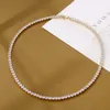 European American Hip Hop Iced Out Zircon Silver Necklace Jewelry Fashion 4mm Single Row Diamond Tennis Chain Halsband för män