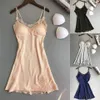 Mulheres sleepwear sexy seda vestir babydoll renda lingerie cinto banho robe das mulheres sexys nightwear feminino roupões de banho 299j