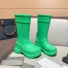 Kadın Tasarımcı Boot Yağmur Kauçuk Kış Botları Rainboots Platform Ayak Bileği Slip-On Yarım Pembe Yeşil Fokalist Dış Mekan Lüks Potez Boyut 35-43