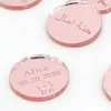 Party Supplies 30/50/100 Pcs Personalized Gold Acrylic Round Tags Custom Engraved Name Or Logo Wedding Baby Baptism DIY Decoration Gifts