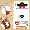 Chapeaux de fête 6/12/18/24 ensembles cadeaux de fête d'anniversaire pour enfants fournitures de fête de pirate accessoires de pirate chapeau de pirate épée de pirate accessoires d'Halloween 231017