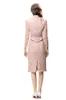 Women's Runway Dresses Stand Collar Long Sleeves Embroidery Lace Beaded Peplum Elegant Pencil Vestidos