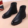 Stövlar italienska varumärkesdesigner Mens Leisure Cowboy Boots Natural Leather Platform Shoes Black Autumn Winter Ankle Boot Short Botas Man 231018