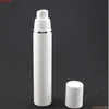 15ml 30ml 50ml Pure White Cylindrical Silver Edge Cosmetic Packing Containers Plastic Emulsion Airless Pump Bottle#213goods Vtxmd Lpkkc