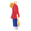 Luffy Costume for Adult Kids Monkey D. Luffy Cosplay Costumes Red Tops Shirt Shorts Hat Suit Halloween Outfits For Women Mencosplay