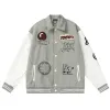 디자이너 Mens Varsity Jacket Baseball Leather Coat Fashion Womens Letterman Jackets 자수 Letter 재킷 싱글 가슴 탑 커플 남성용 의류 T4LW#