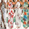 Abiti da donna sexy abiti da verano Moda donna Stampa Boho Abito lungo floreale lungo senza maniche Festa da sera Summer Beach Sundr2998