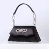 Evening Bag Chic Bow Handbags Designer Glittering Crystal Trapezoid Satin Black Clutch Purse Wedding Party Fashion 231017