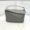 Loeews Womens Designer Bag Puzzlee Bag Leather Geometric Bag Shoulder Messenger Bag Splicing Color Handbag Bags 3l6n