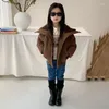 Down Coat Winter Autumn Girls Warm Baby Padded Jacket Kids Puff Children Topps Fashion Velvet Corduroy Cotton 2-11y