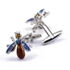 High-grade Men's Daily Blue Crystal Cufflink Trendy Personality Accessories Enamel French Shirts Business Cuff Links Gifts254C