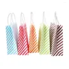 Gift Wrap 50 Pcs/lot 16x22cm Stripe Paper Bag Candy Color Decoration Year Favors And Gifts For Guests Kids Bags Party Supplies