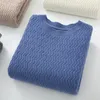 Męskie swetry Czysty wełniany sweter O NECK Pięciopinowy żakardowy kaszmir z długimi rękawem kaszmirem jesienią i zimą