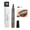 Rehausseurs de sourcils 5 couleurs imperméable à l'eau 4 pointe de fourche crayon de tatouage de sourcil longue durée stylo à sourcils liquide brun cosmétiques pour les yeux femmes beauté maquillage 231018