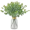 Decorative Flowers 16 Fork Simulated Eucalyptus Bundle Of Branches Money Leaves Green Plants Handheld With Flower Plant Decoration