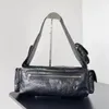 Sac à bandoulière de moto plissé de luxe, sac de styliste, sac en cuir de vache noir, sac à main pour femme, sac de moto Vintage, sac à main minimaliste