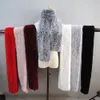 Scarves Long Style Real Genuine Rex Rabbit Fur Scarf Winter Knitted Rex Rabbit Fur Ring Scarves Women Rex Rabbit Fur Mufflers 231017