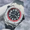 Audpi Watch Abby Watches Automatic Epic Royal Oak Offshore Series 15701 Limited Edition Black and Red Color Matching Display Deep Dive 300 Meter Automatic Mecha