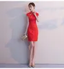 Ubranie etniczne seksowna chińska sukienka qipao kobieta długa panna młoda ślub czerwony cheongsam koronkowy szata orientalna sukienki tradycyjna suknia wieczorowa