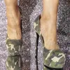 Dress Shoes MKKHOU Fashion Pumps Round Toe Thick Sole Cross Strap Super Camo Color High Heels Commuter Modern Crossdresser