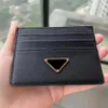 Prado Fashion Woman Card Holder Short Wallet Woman Mens Designer Plånböcker Coin Purses Picks Pouch Pouch äkta Cowhide Läder Mini Clutch Bags Triangle Card Holders Holders