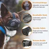 Cat Collars Leads Pet Dog Muzzles Adjustable Breathable Mouth Cover Anti Bark Bite Mesh Dogs Muzzle Mask For Long Doggy Use 231017