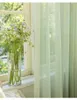 Curtain Japanese mint green curtains gauze simple style fresh artistic translucent shutter yarn living room bedroom custom curtain size 231018