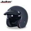 Motorhelmen Jiekai Helm 3/4 Open Gezicht Vintage Casco Moto Jet Scooter Bike Retro DOT Goedgekeurd Casque Motociclismo